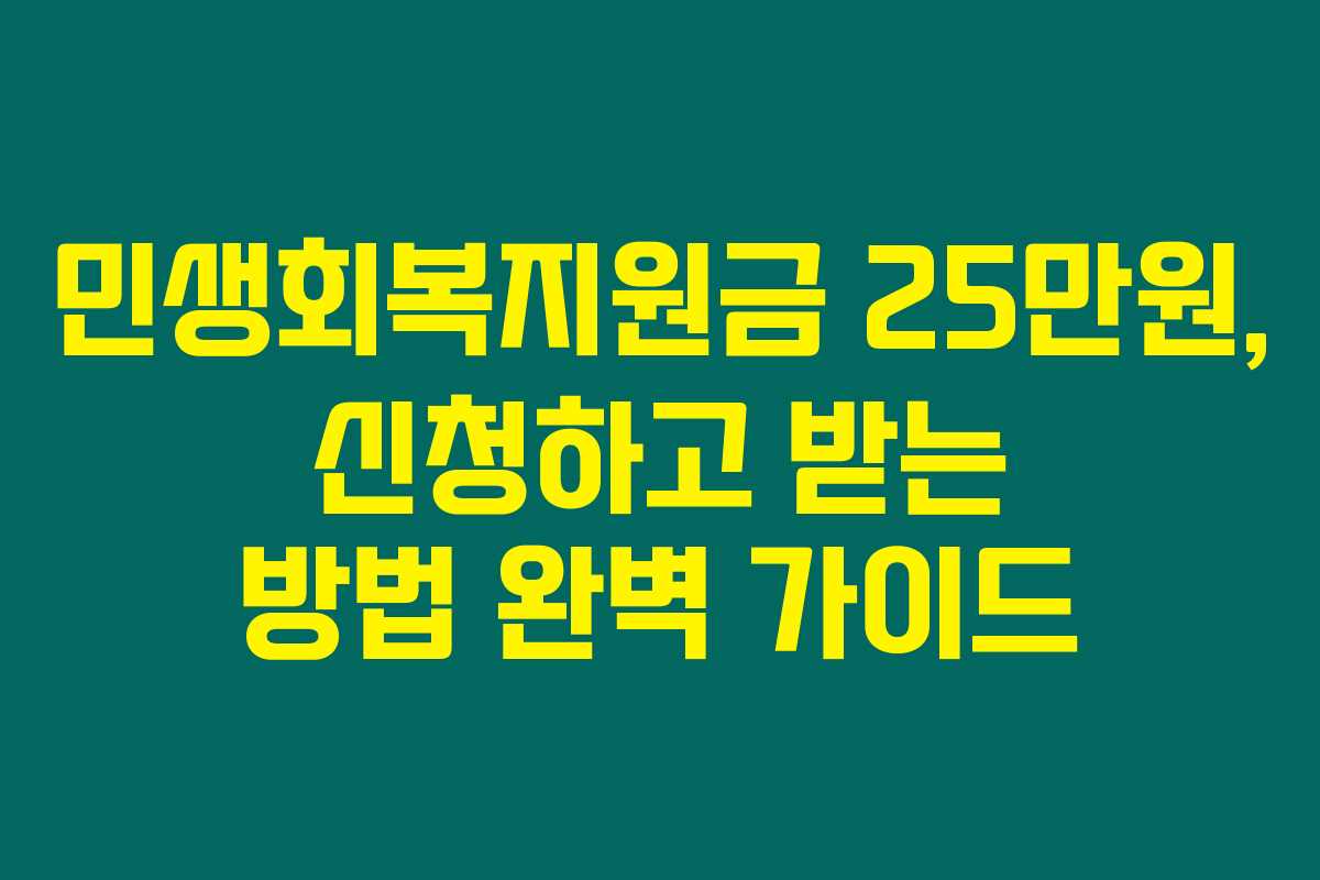 민생회복지원금 25만원, 신청하고 받는 방법 완벽 가이드 민생회복지원금 25만원, 신청하고 받는 방법 완벽 가이드