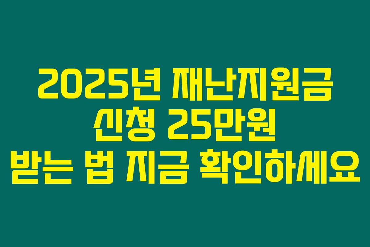 2025년 재난지원금 신청 25만원 받는 법 지금 확인하세요