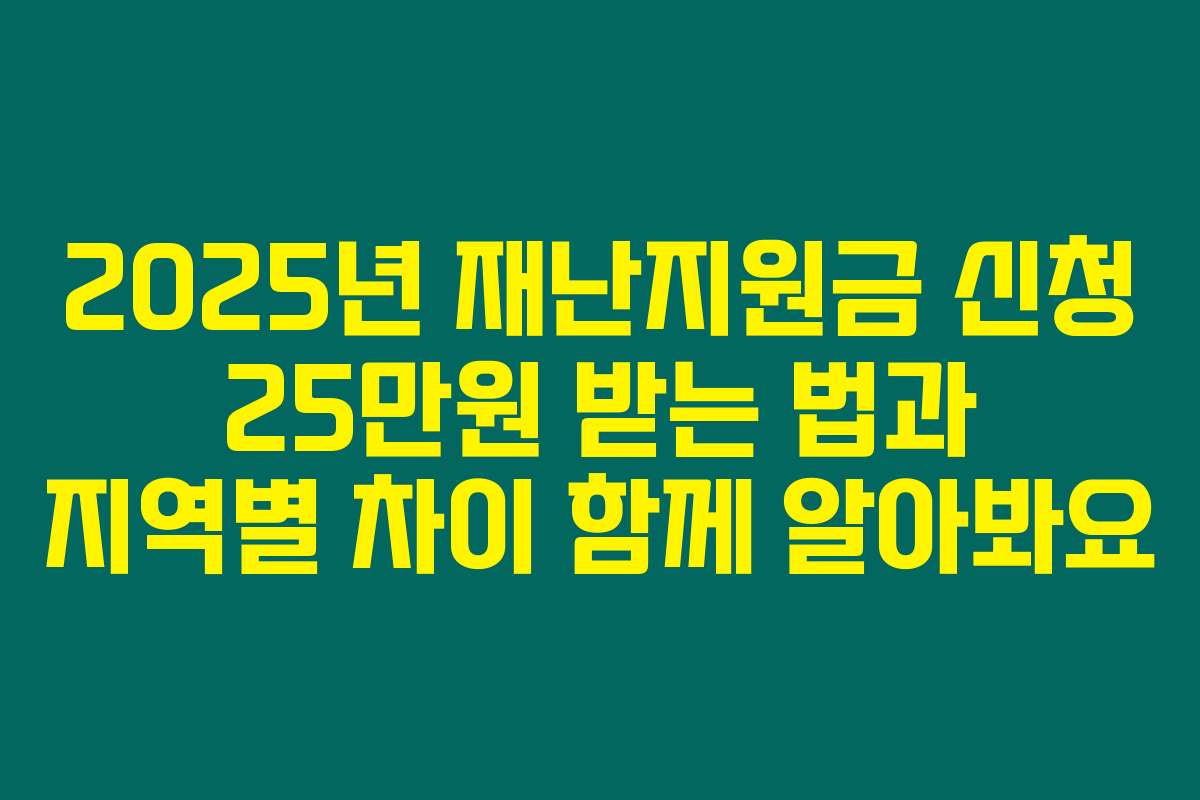 2025년 재난지원금 신청 25만원 받는 법과 지역별 차이 함께 알아봐요