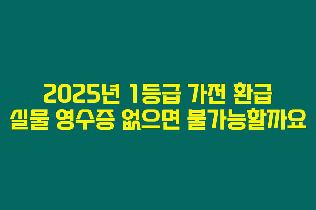 2025년 1등급 가전 환급 실물 영수증 없으면 불가능할까요