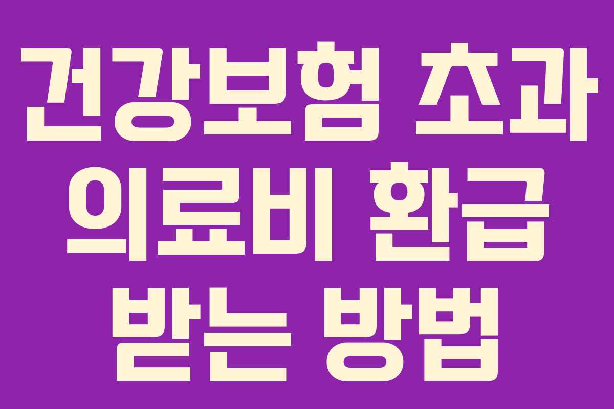건강보험 초과 의료비 환급 받는 방법