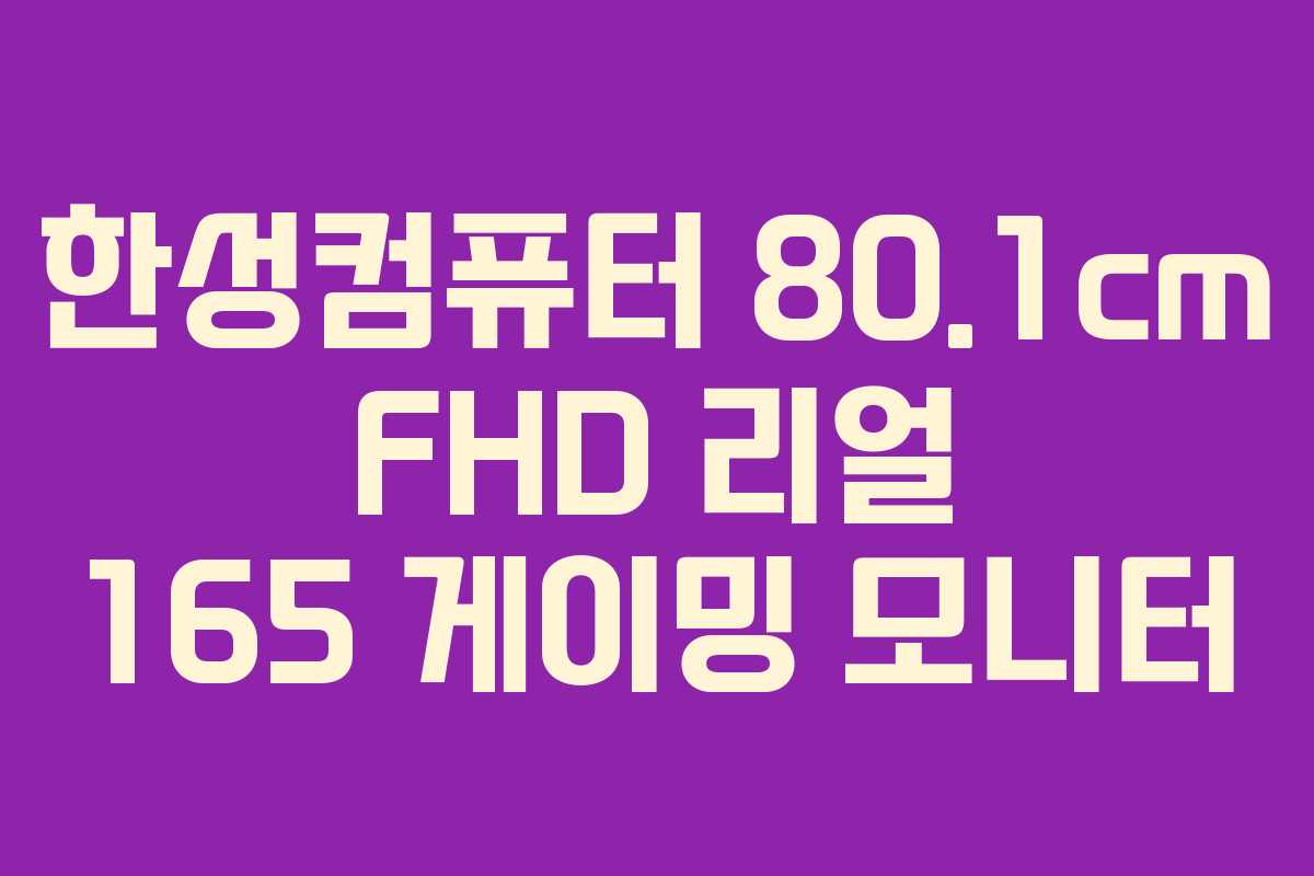 한성컴퓨터 80.1cm FHD 리얼 165 게이밍 모니터