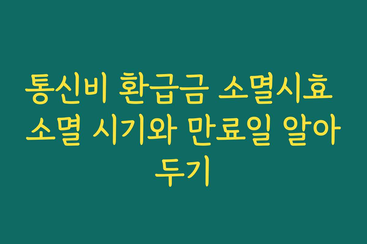 통신비 환급금 소멸시효 소멸 시기와 만료일 알아두기