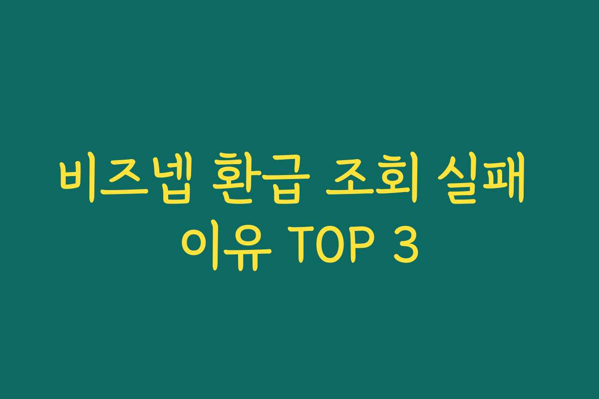 비즈넵 환급 조회 실패 이유 TOP 3
