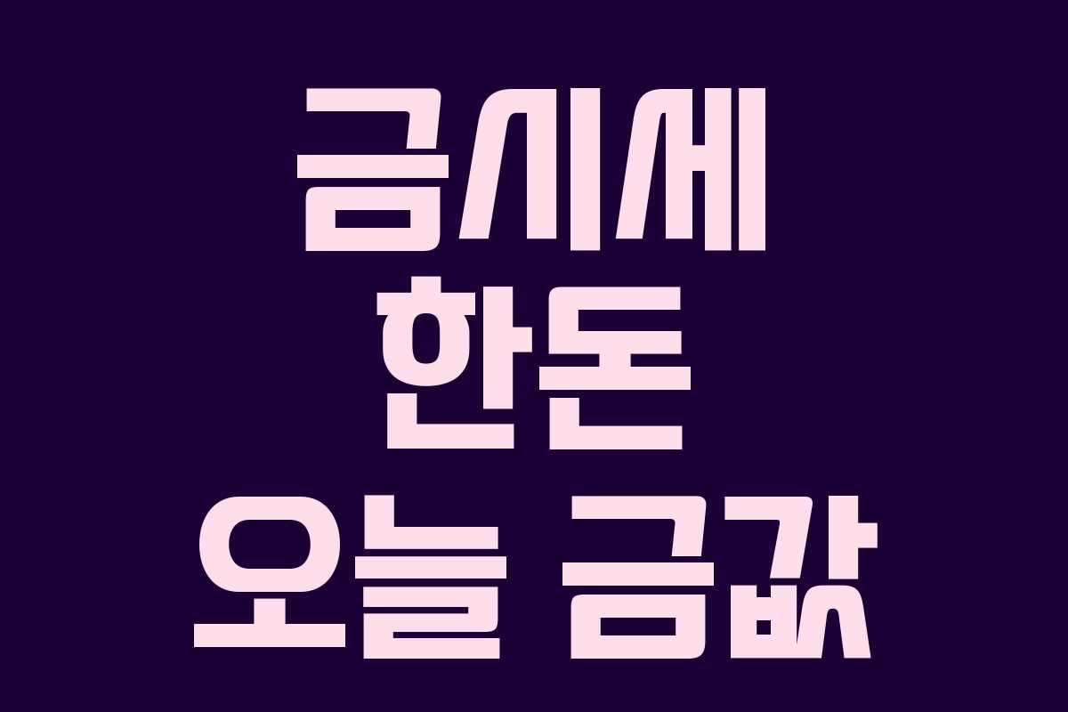 금시세 한돈 오늘 금값