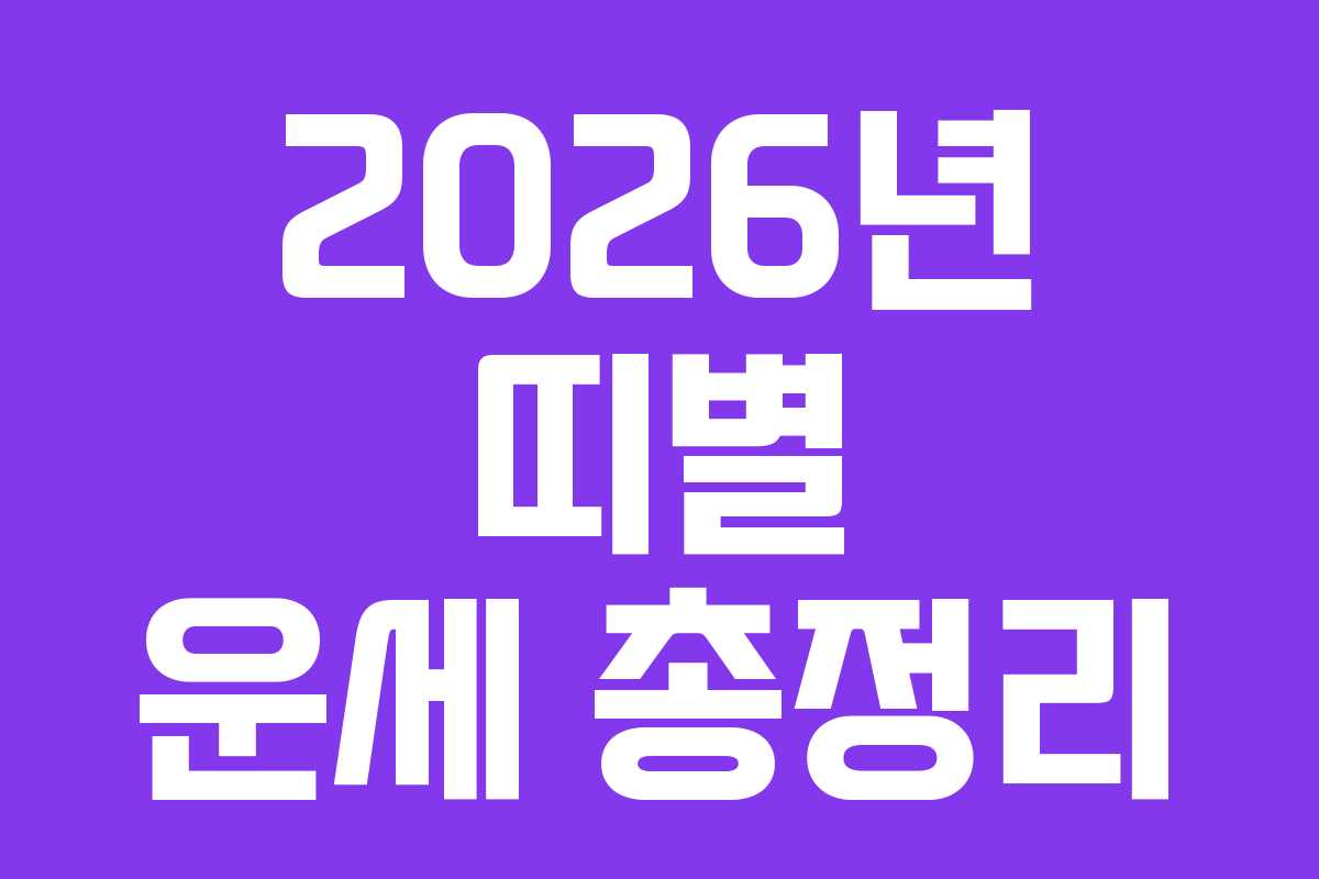 2026년 띠별 운세 총정리