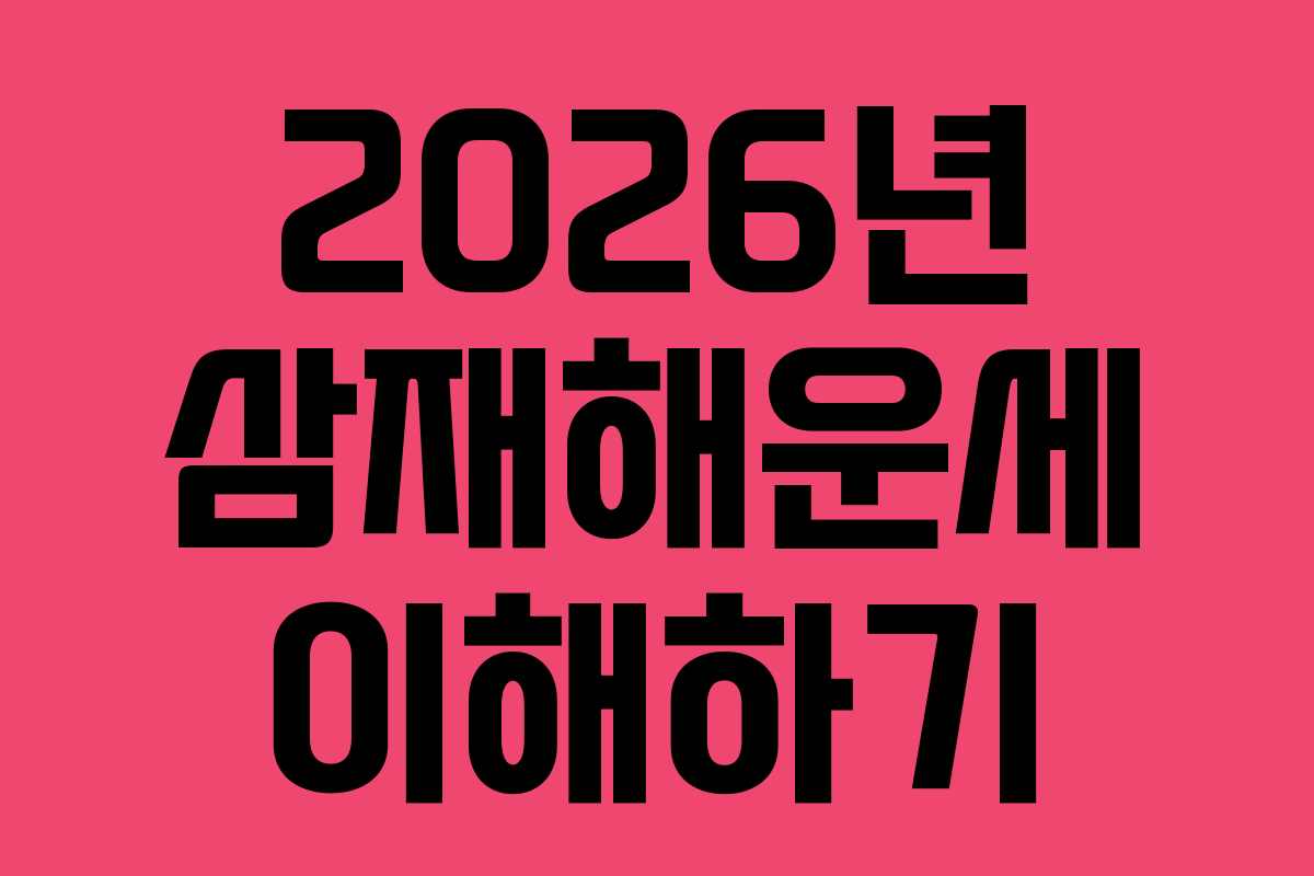 2026년 삼재해운세 이해하기