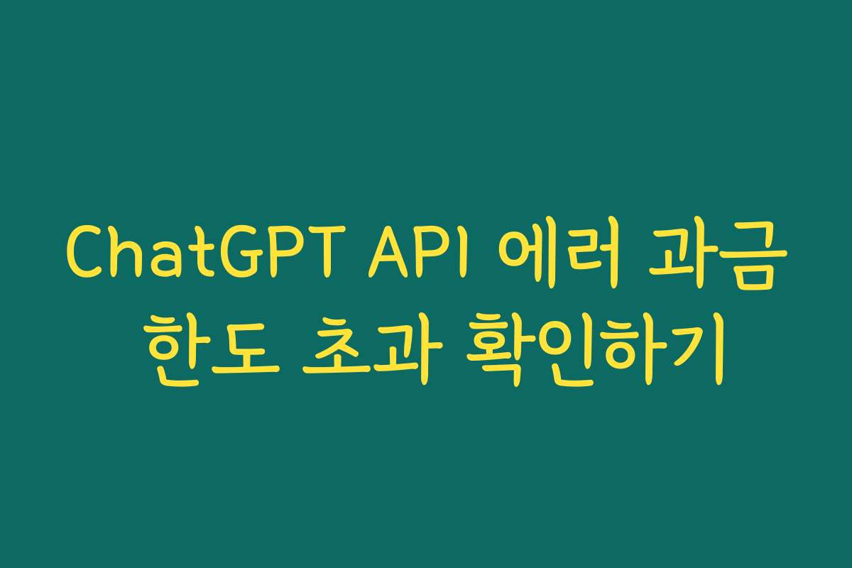 ChatGPT API 에러 과금 한도 초과 확인하기