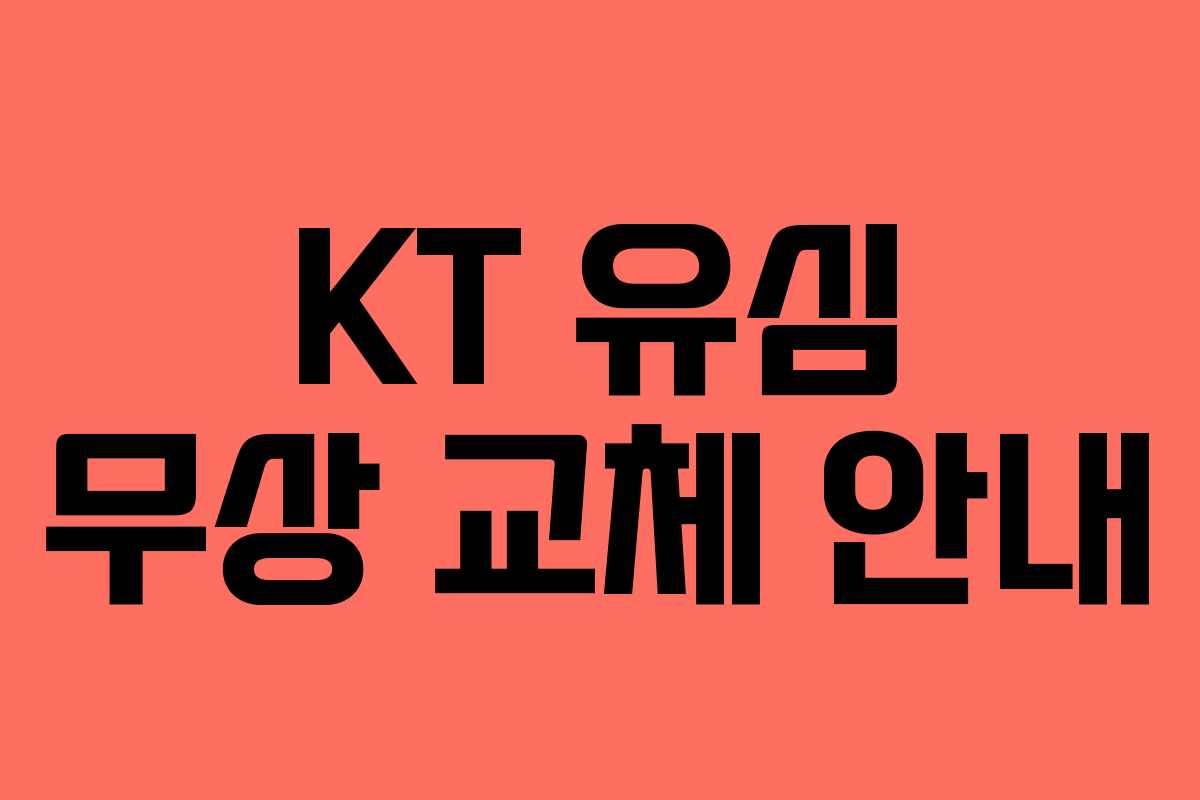 KT 유심 무상 교체 안내