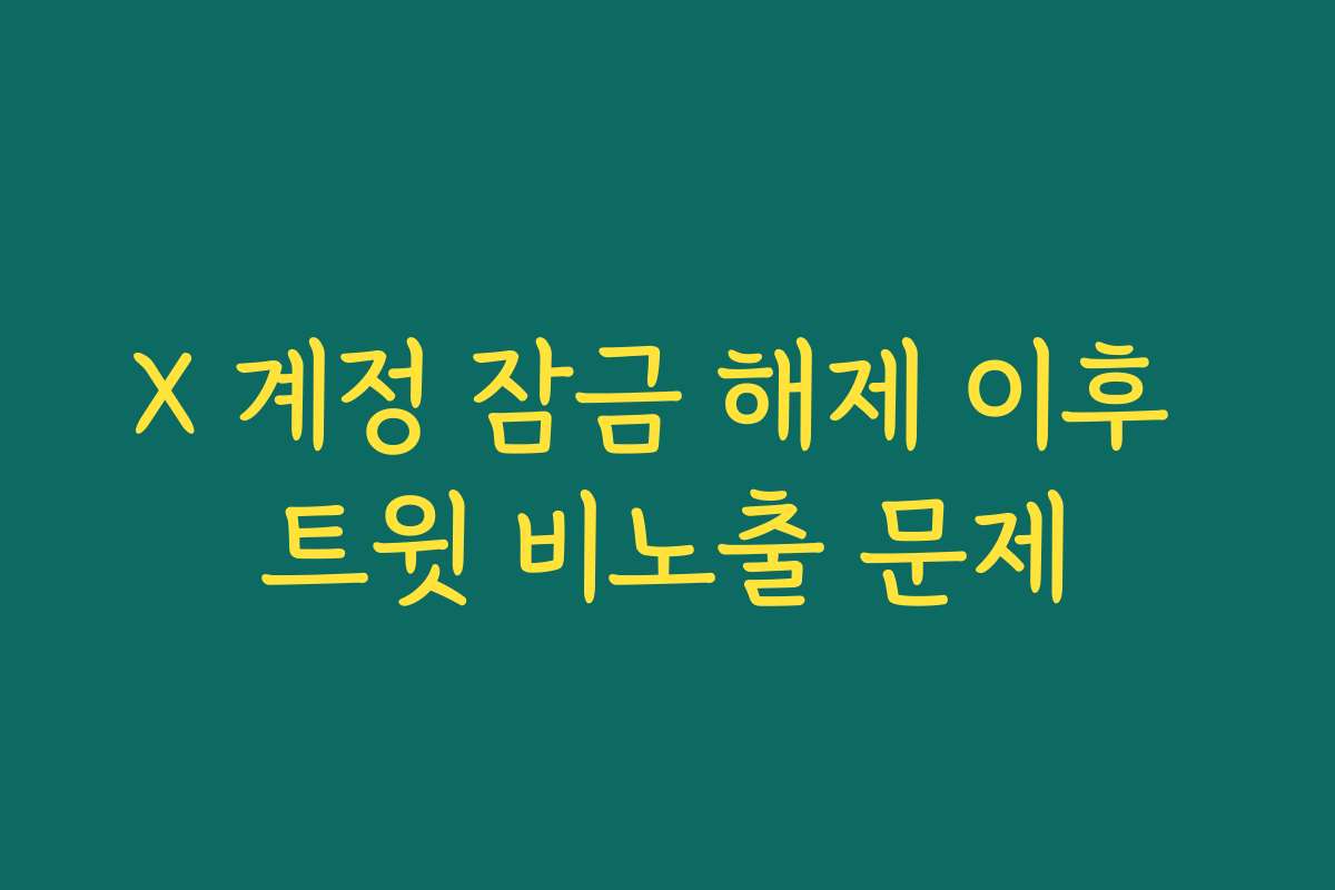 X 계정 잠금 해제 이후 트윗 비노출 문제