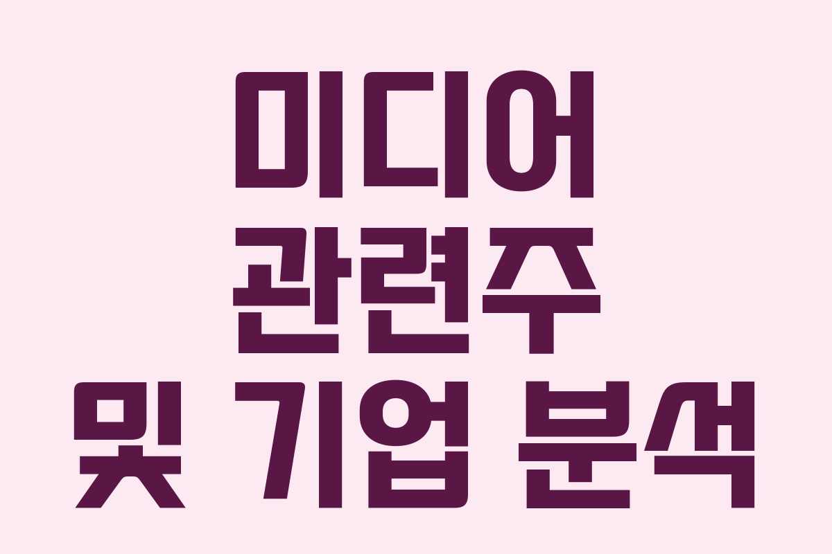 미디어 관련주 및 기업 분석