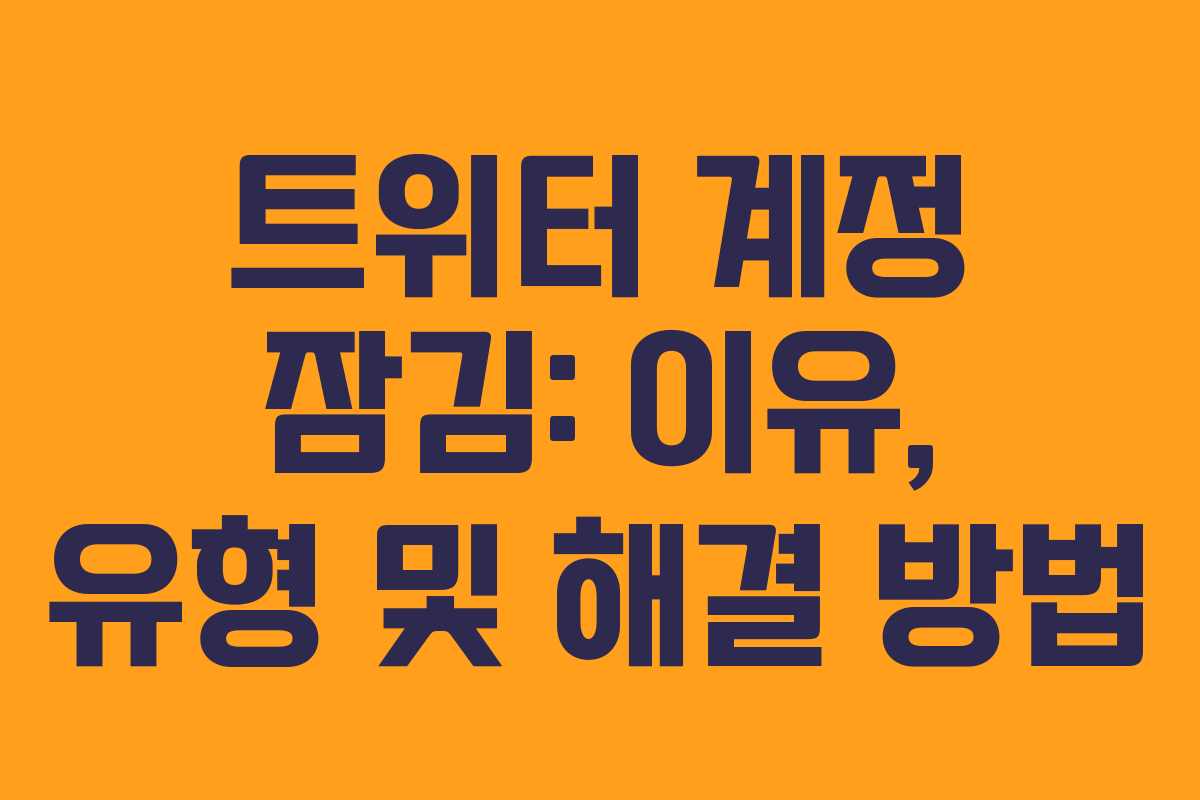 트위터 계정 잠김: 이유, 유형 및 해결 방법