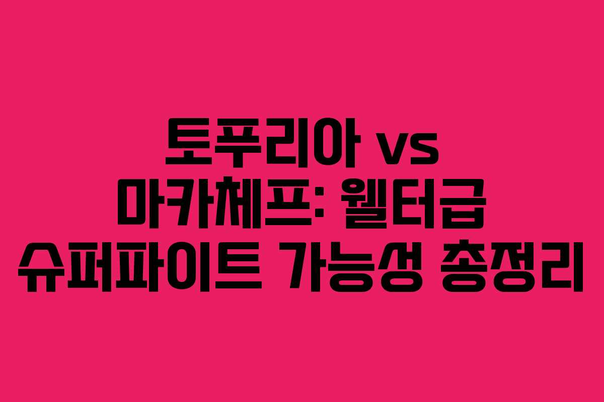 토푸리아 vs 마카체프: 웰터급 슈퍼파이트 가능성 총정리