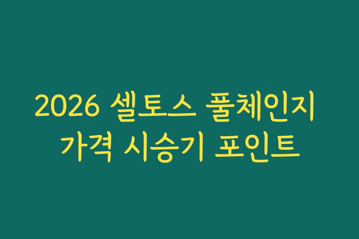 2026 셀토스 풀체인지 가격 시승기 포인트