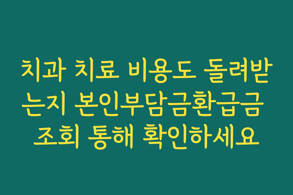 치과 치료 비용도 돌려받는지 본인부담금환급금 조회 통해 확인하세요 치과 치료 비용도 돌려받는지 본인부담금환급금 조회 통해 확인하세요