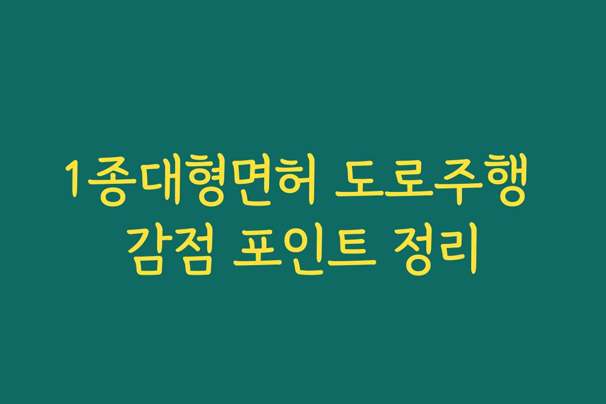1종대형면허 도로주행 감점 포인트 정리