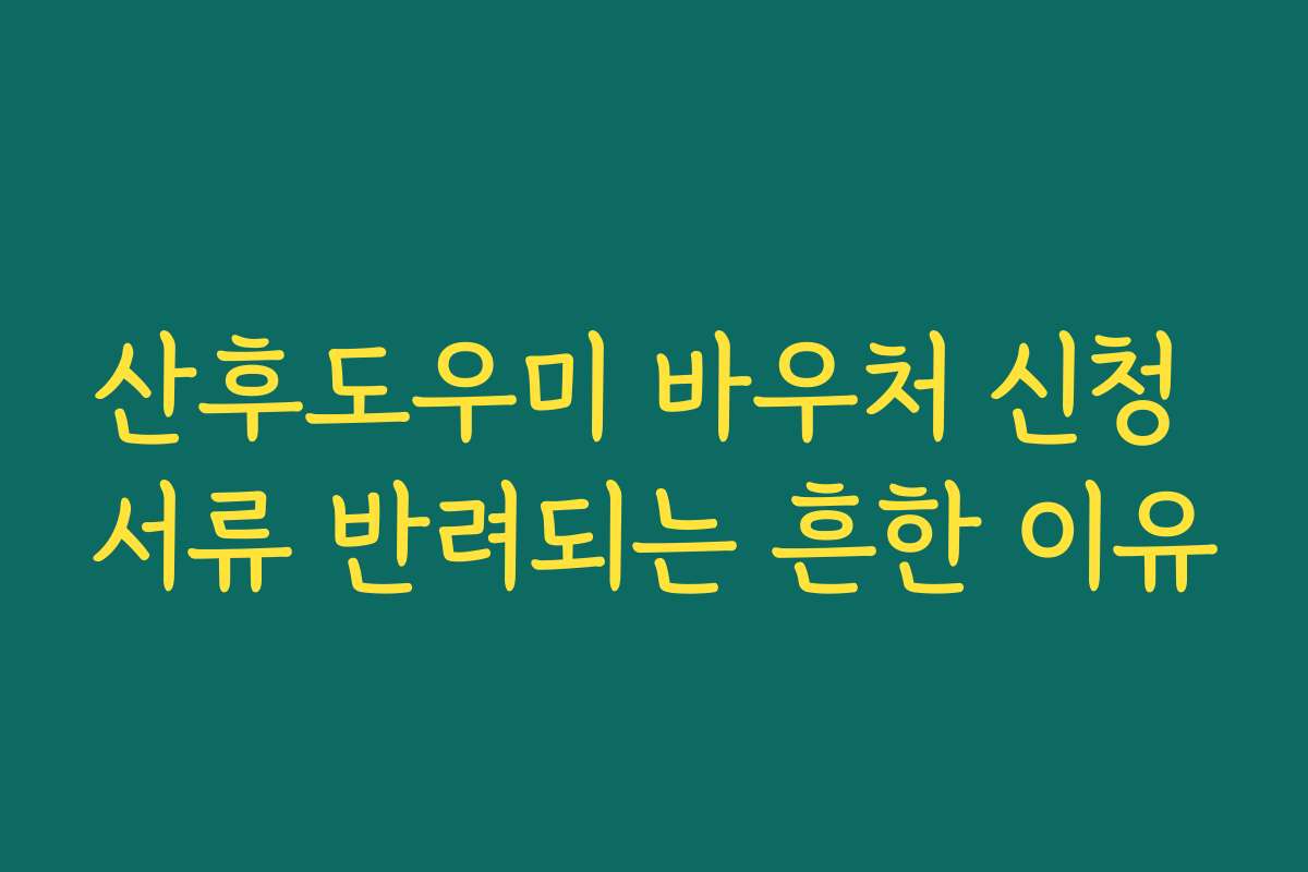 산후도우미 바우처 신청 서류 반려되는 흔한 이유