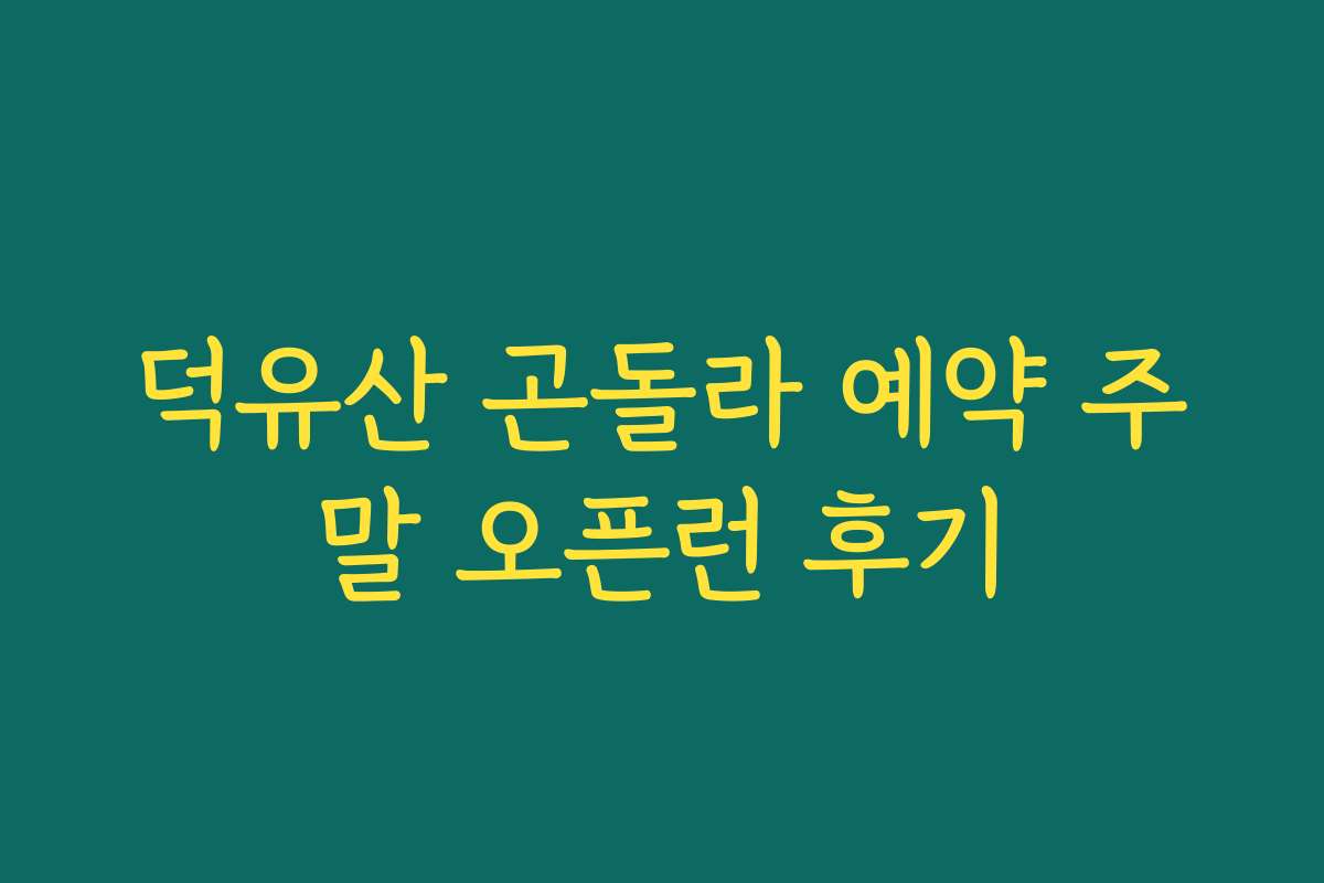 덕유산 곤돌라 예약 주말 오픈런 후기