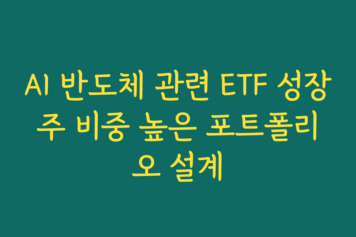 AI 반도체 관련 ETF 성장주 비중 높은 포트폴리오 설계