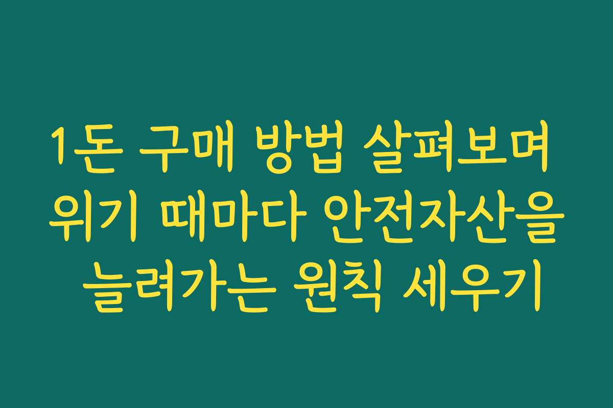 1돈 구매 방법 살펴보며 위기 때마다 안전자산을 늘려가는 원칙 세우기 1돈 구매 방법 살펴보며 위기 때마다 안전자산을 늘려가는 원칙 세우기