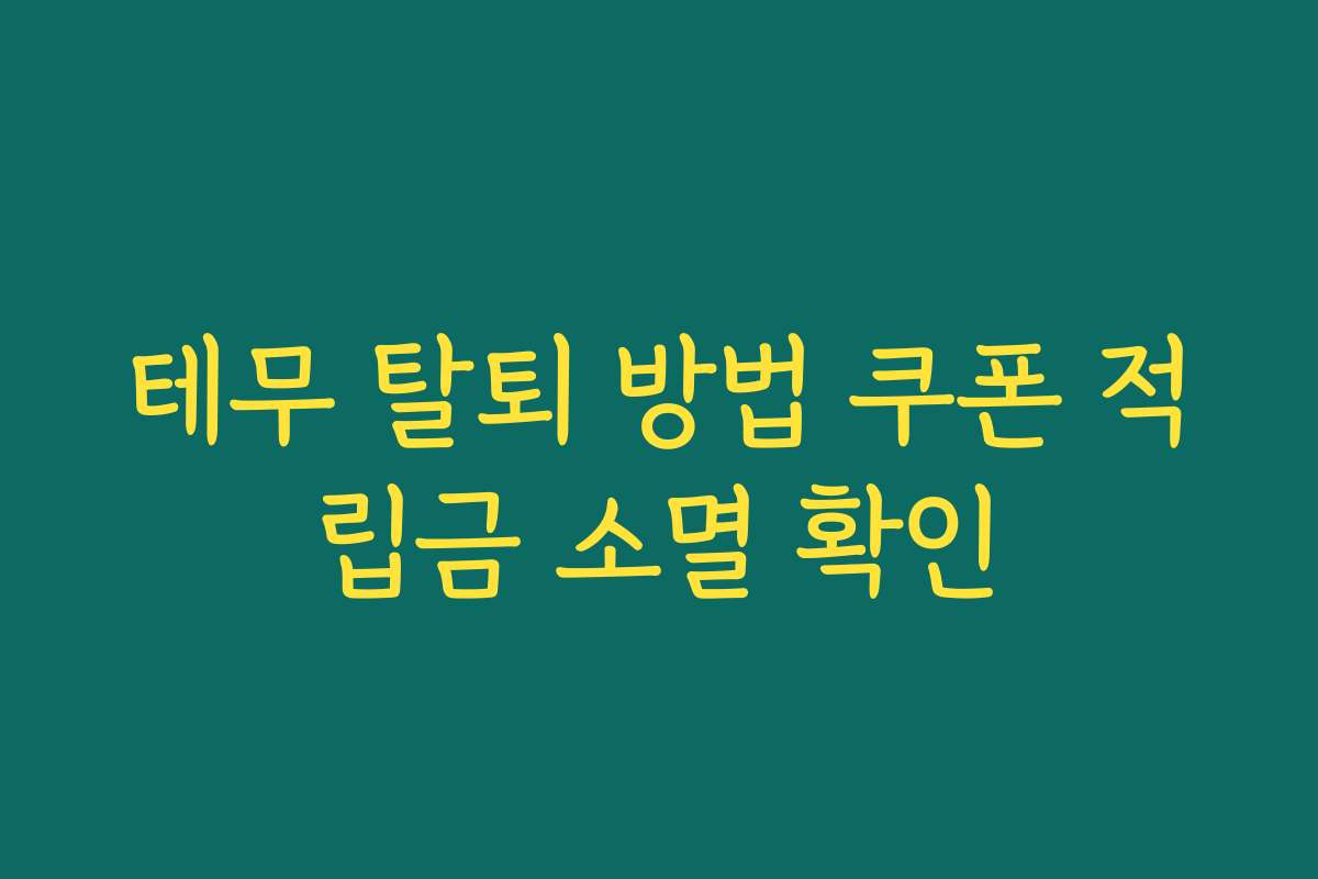 테무 탈퇴 방법 쿠폰 적립금 소멸 확인
