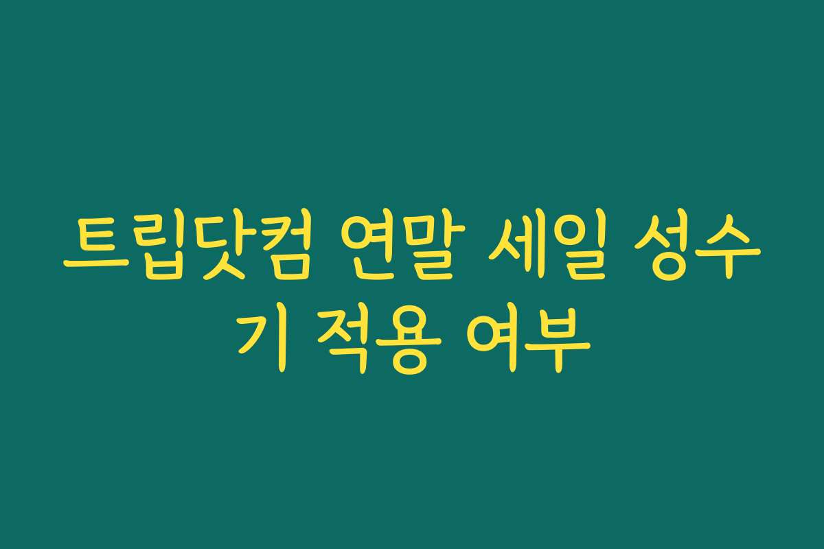 트립닷컴 연말 세일 성수기 적용 여부