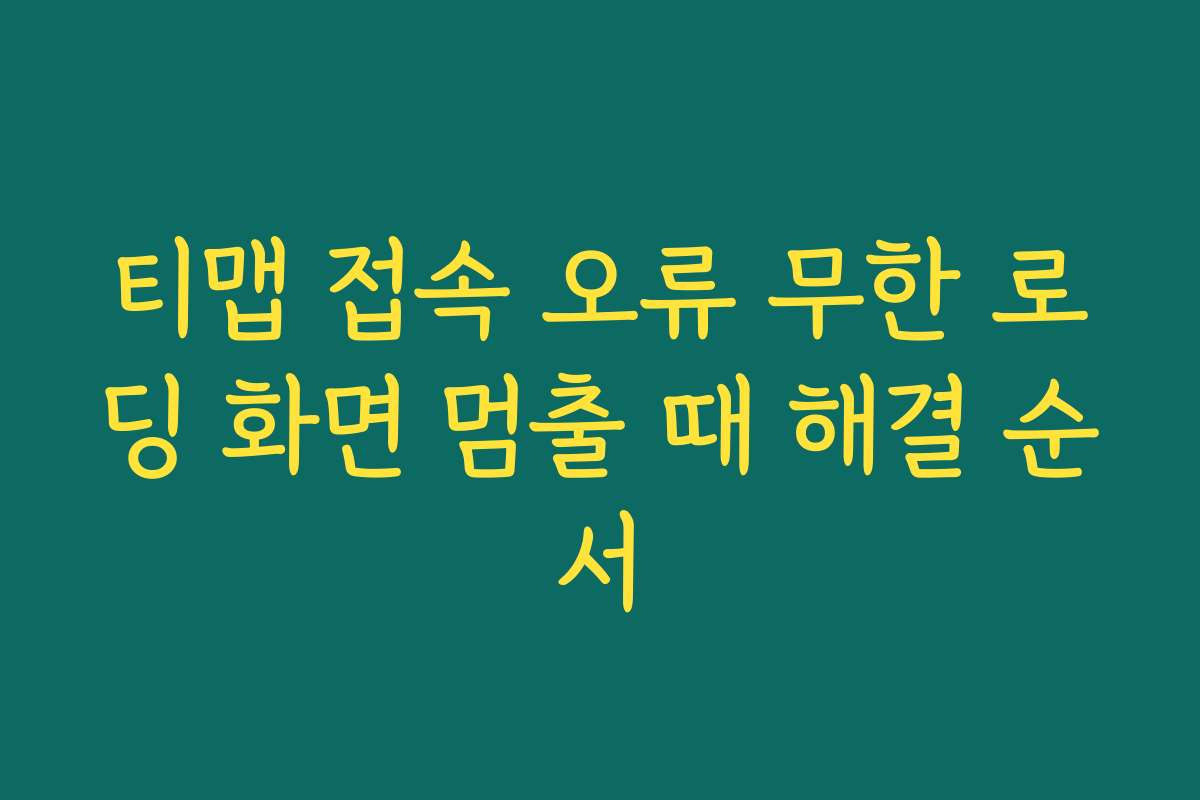 티맵 접속 오류 무한 로딩 화면 멈출 때 해결 순서