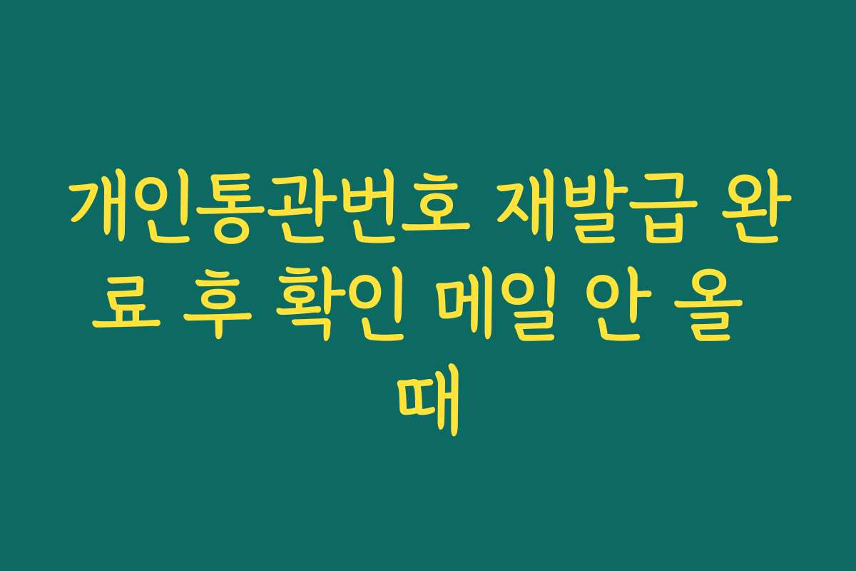 개인통관번호 재발급 완료 후 확인 메일 안 올 때