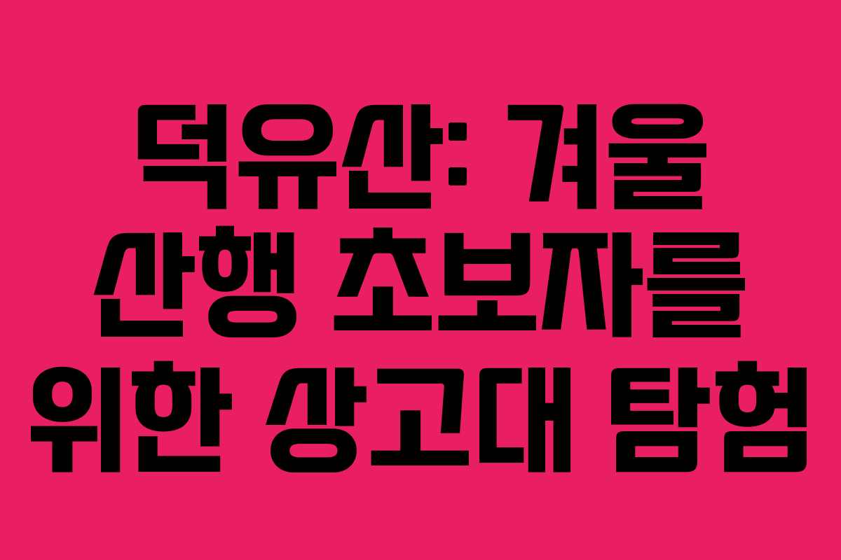 덕유산: 겨울 산행 초보자를 위한 상고대 탐험