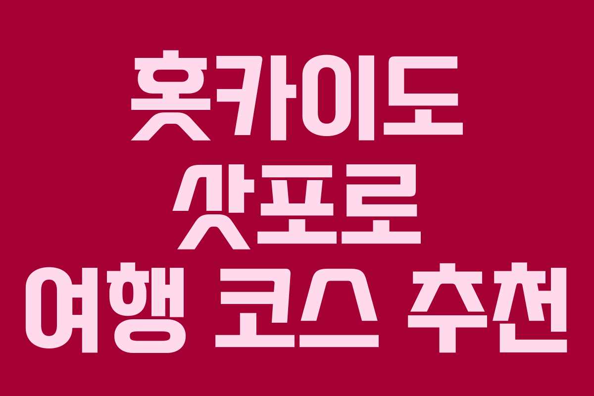 홋카이도 삿포로 여행 코스 추천