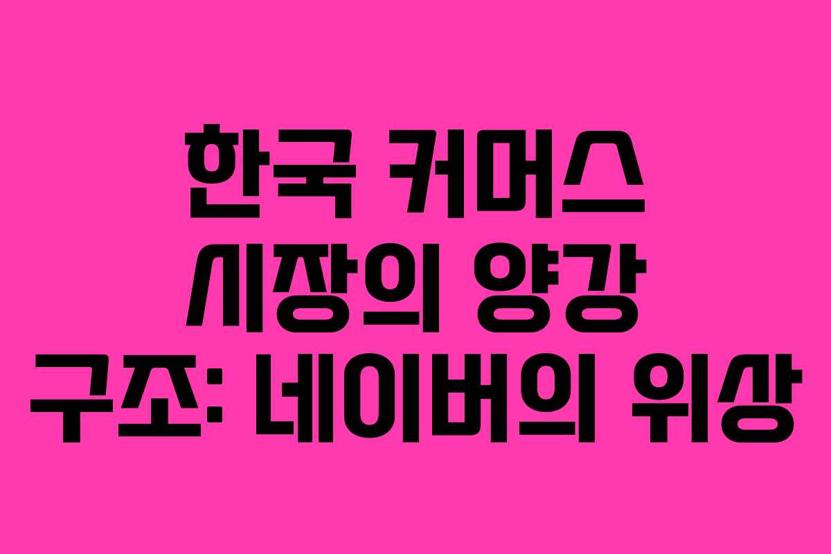 한국 커머스 시장의 양강 구조: 네이버의 위상