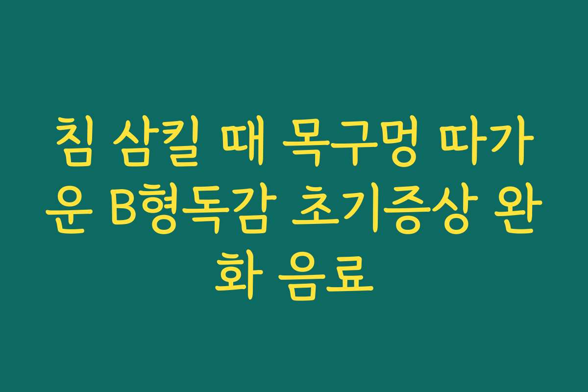 침 삼킬 때 목구멍 따가운 B형독감 초기증상 완화 음료