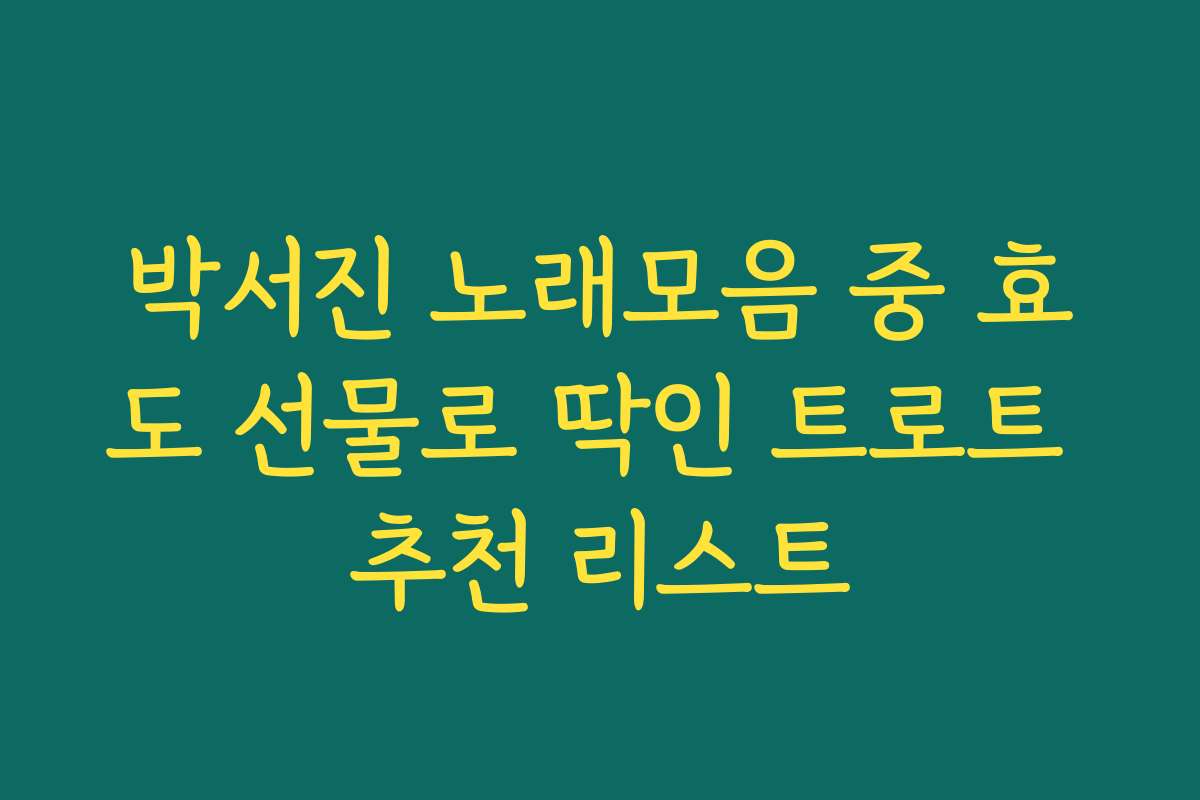 박서진 노래모음 중 효도 선물로 딱인 트로트 추천 리스트