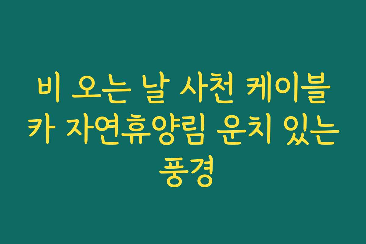비 오는 날 사천 케이블카 자연휴양림 운치 있는 풍경 비 오는 날 사천 케이블카 자연휴양림 운치 있는 풍경