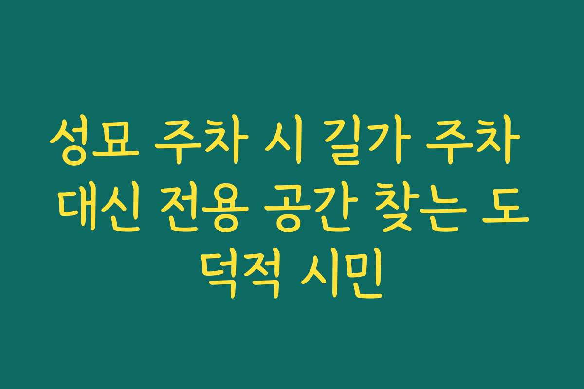성묘 주차 시 길가 주차 대신 전용 공간 찾는 도덕적 시민