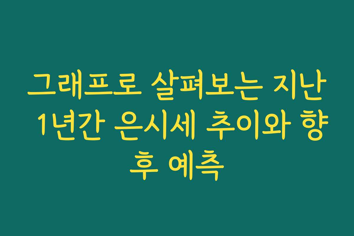 그래프로 살펴보는 지난 1년간 은시세 추이와 향후 예측
