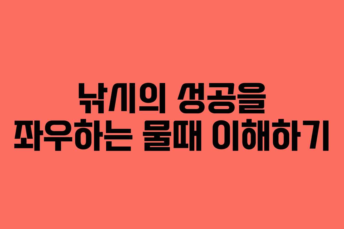 낚시의 성공을 좌우하는 물때 이해하기