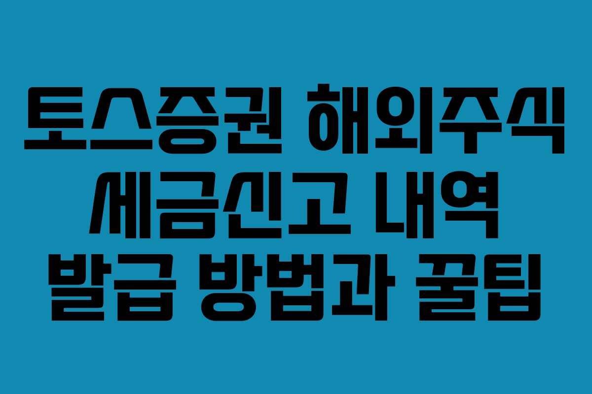 토스증권 해외주식 세금신고 내역 발급 방법과 꿀팁 토스증권 해외주식 세금신고 내역 발급 방법과 꿀팁