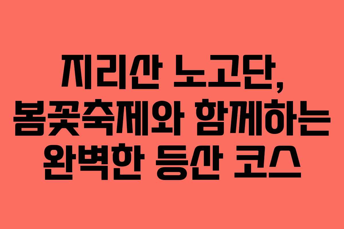 지리산 노고단, 봄꽃축제와 함께하는 완벽한 등산 코스 지리산 노고단, 봄꽃축제와 함께하는 완벽한 등산 코스