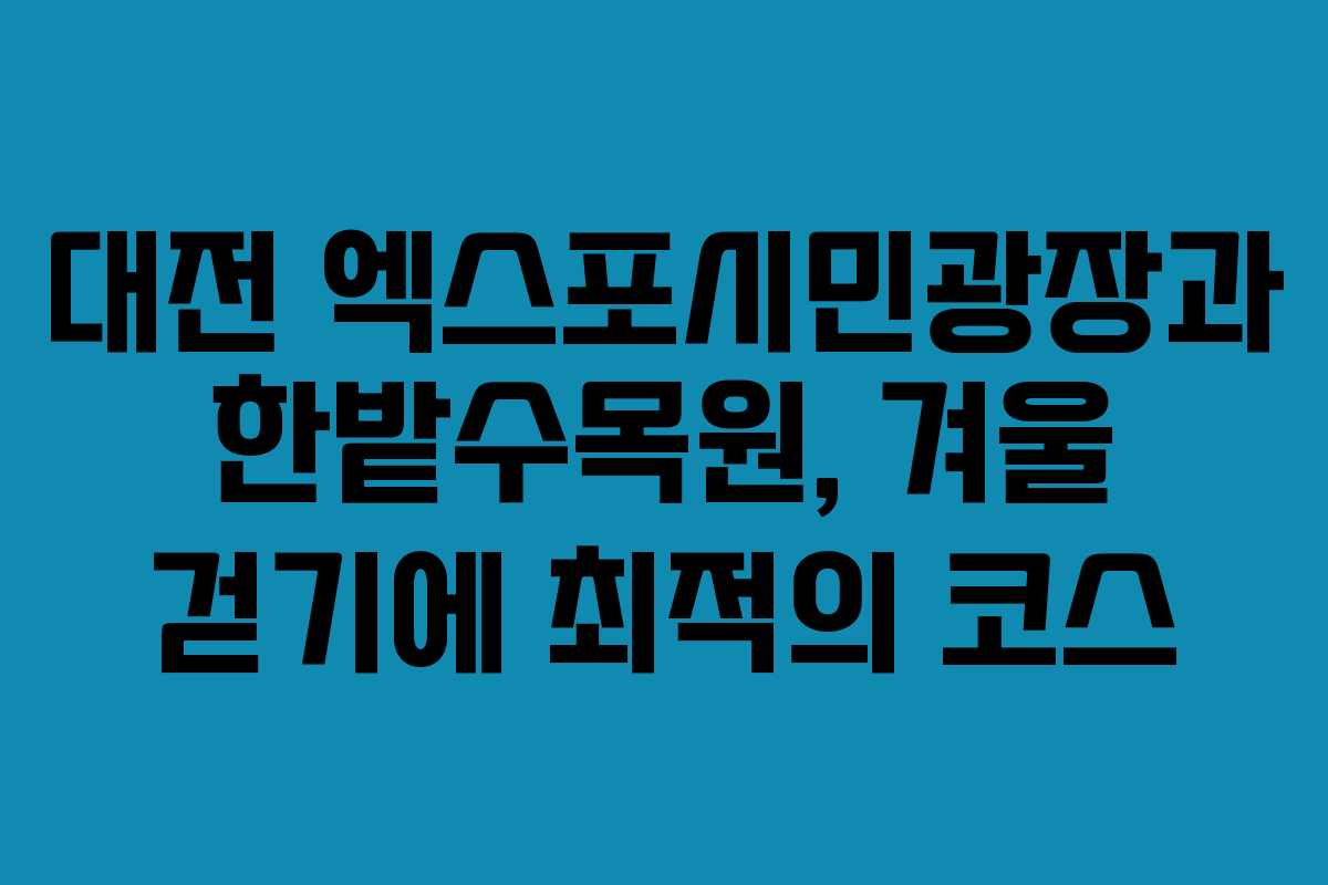 대전 엑스포시민광장과 한밭수목원, 겨울 걷기에 최적의 코스