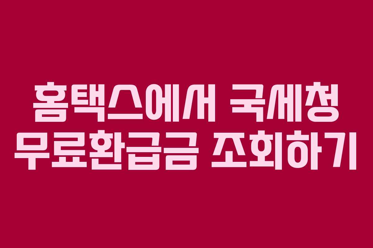 홈택스에서 국세청 무료환급금 조회하기 홈택스에서 국세청 무료환급금 조회하기