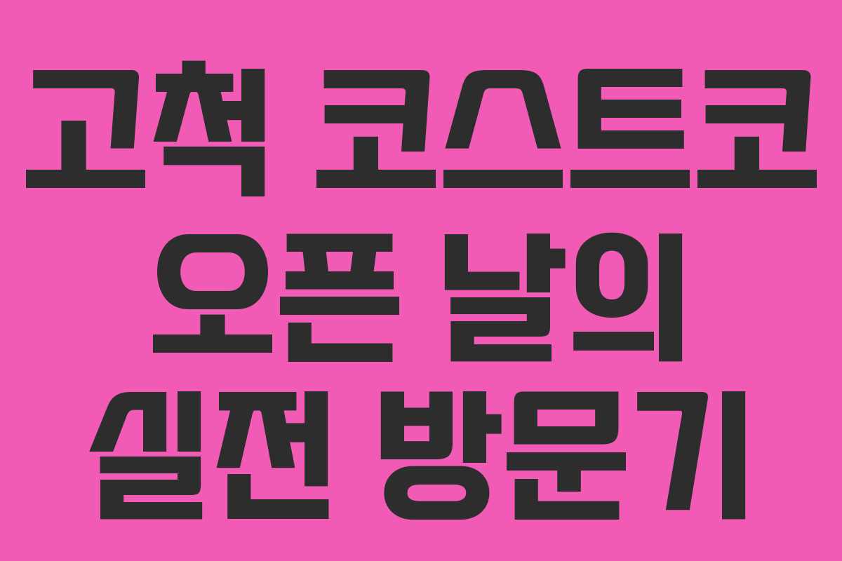 고척 코스트코 오픈 날의 실전 방문기 고척 코스트코 오픈 날의 실전 방문기