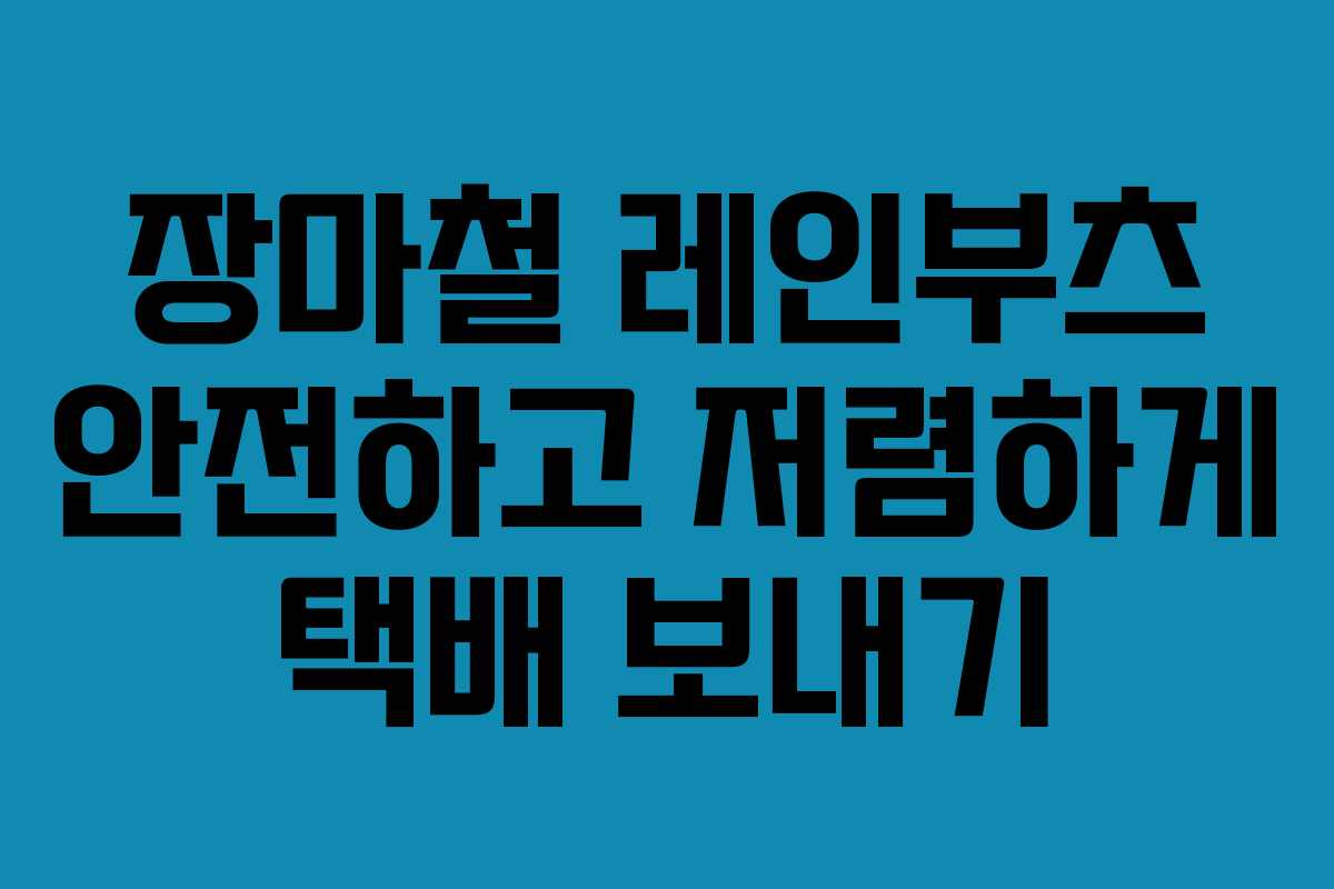 장마철 레인부츠 안전하고 저렴하게 택배 보내기 장마철 레인부츠 안전하고 저렴하게 택배 보내기