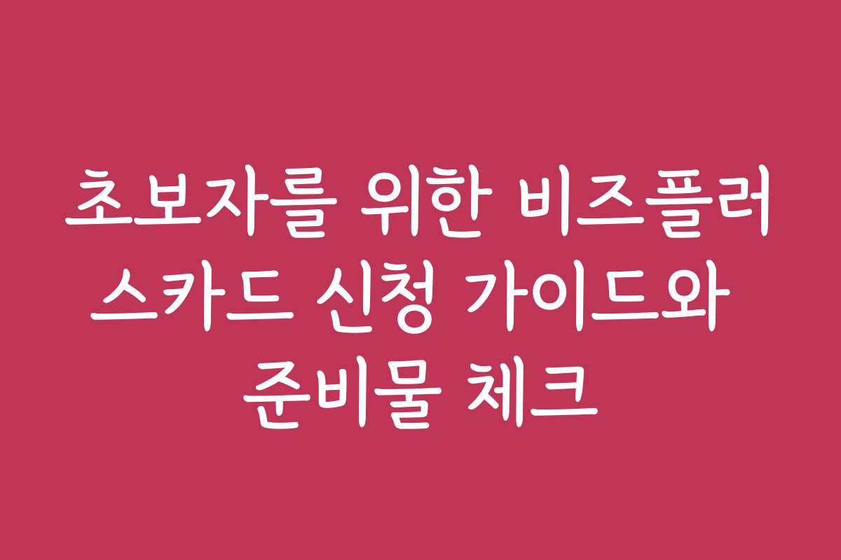 초보자를 위한 비즈플러스카드 신청 가이드와 준비물 체크