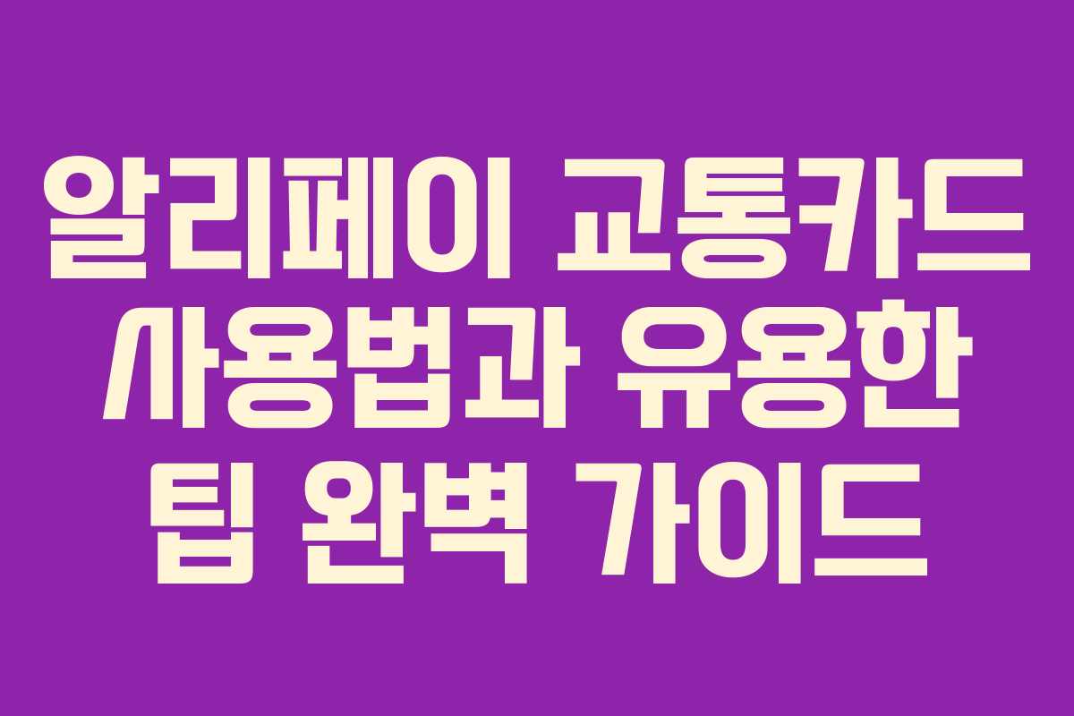 알리페이 교통카드 사용법과 유용한 팁 완벽 가이드 알리페이 교통카드 사용법과 유용한 팁 완벽 가이드