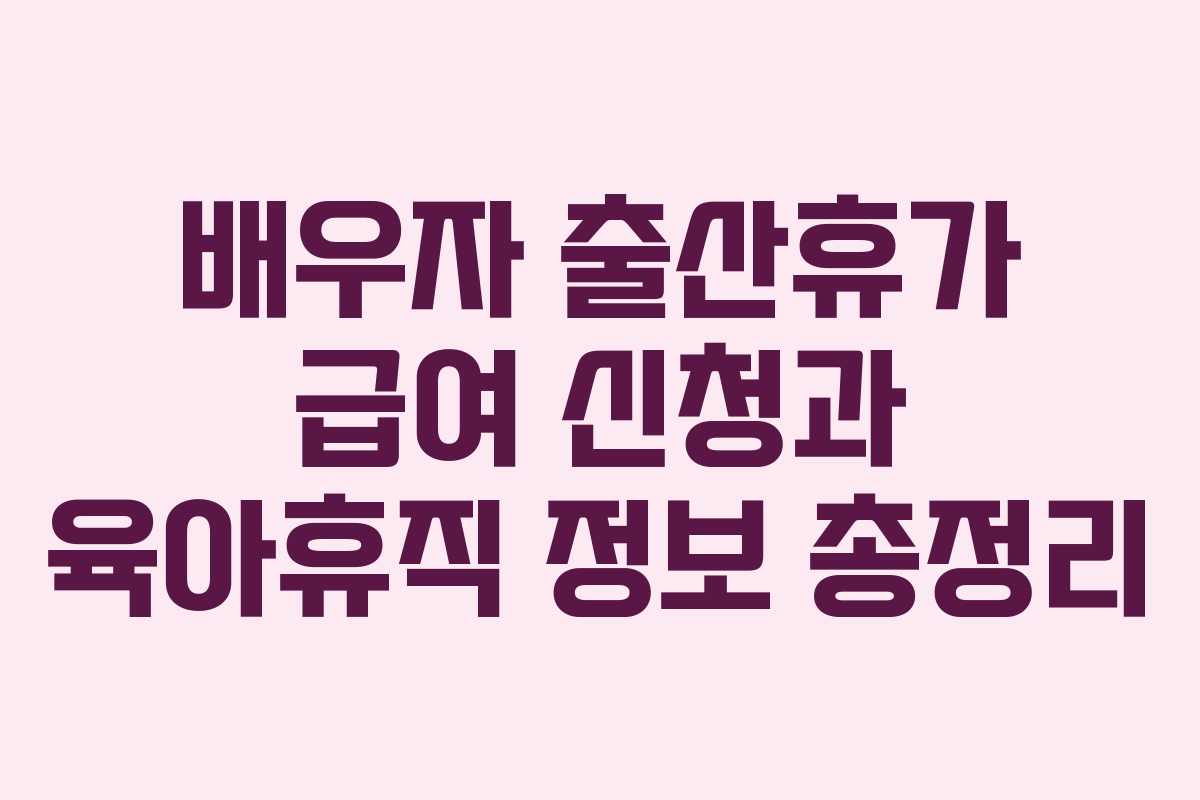 배우자 출산휴가 급여 신청과 육아휴직 정보 총정리 배우자 출산휴가 급여 신청과 육아휴직 정보 총정리