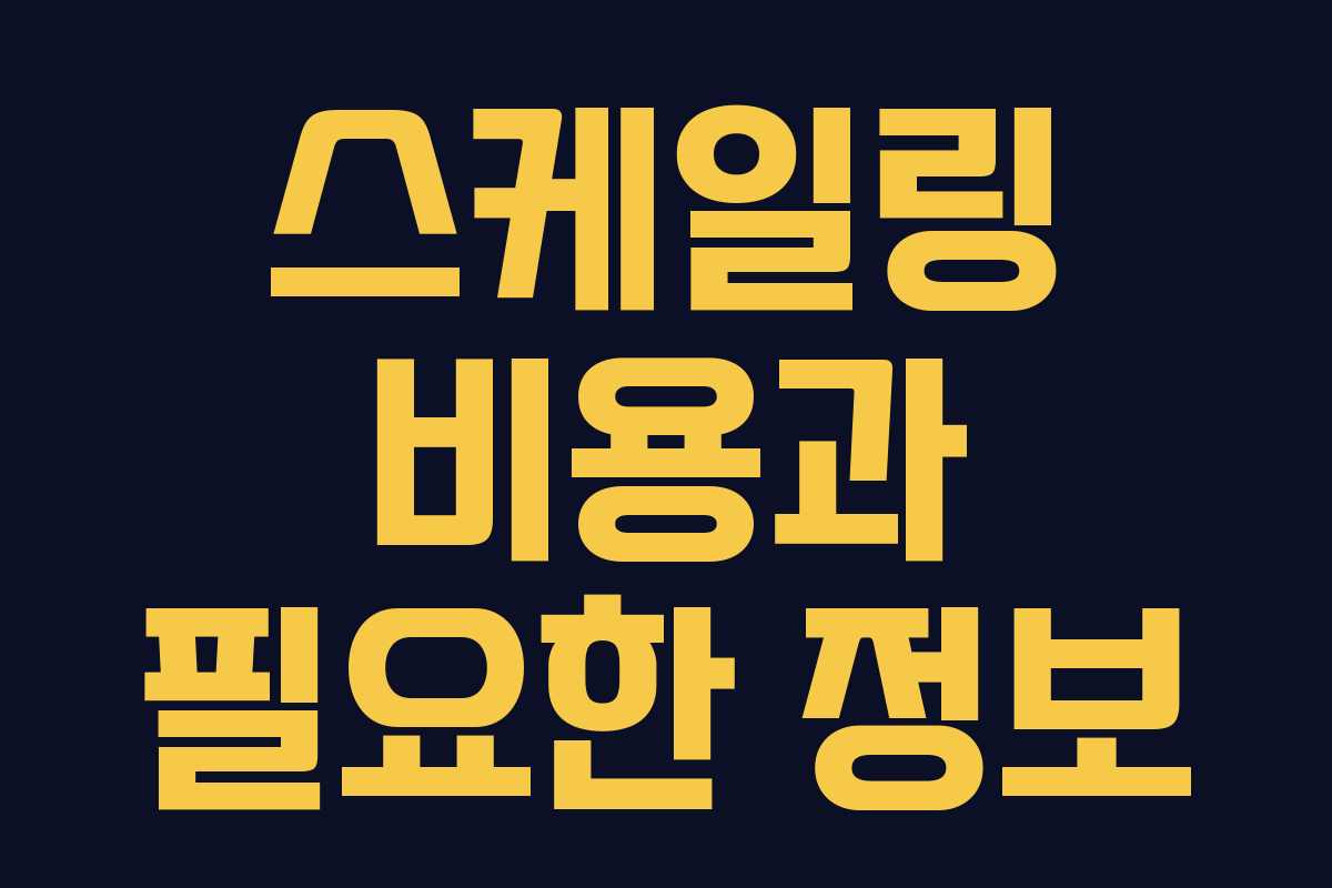 스케일링 비용과 필요한 정보