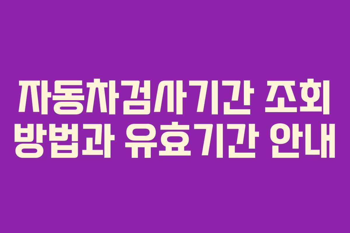자동차검사기간 조회 방법과 유효기간 안내