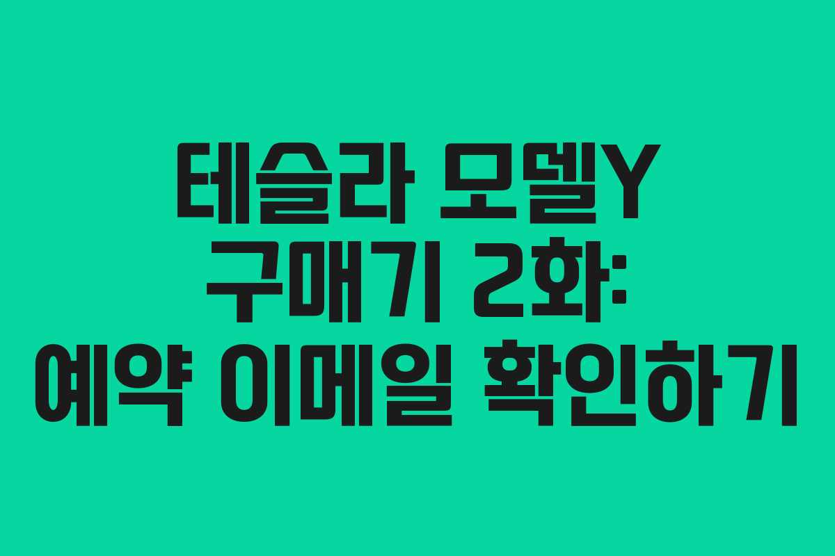 테슬라 모델Y 구매기 2화: 예약 이메일 확인하기