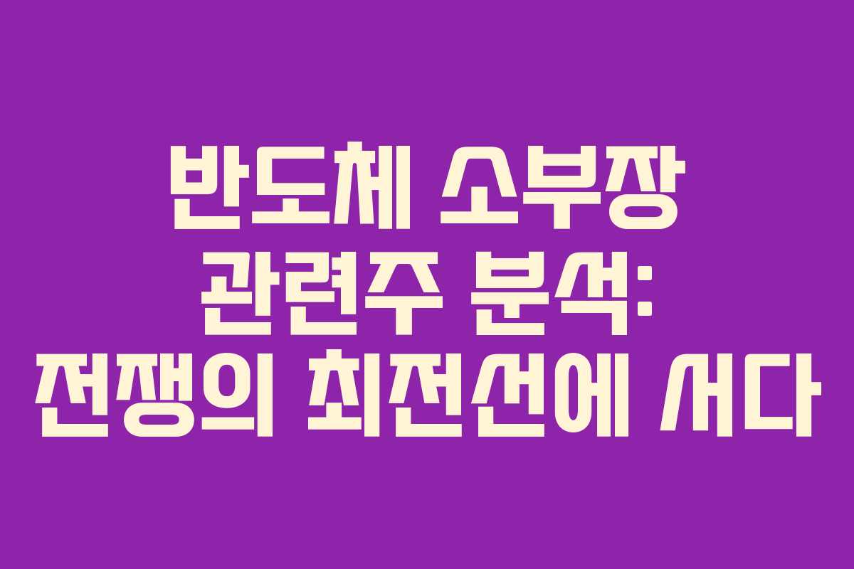 반도체 소부장 관련주 분석: 전쟁의 최전선에 서다